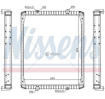 Chladič vody Renault RVI PREMIUM (96-) 826x689x48