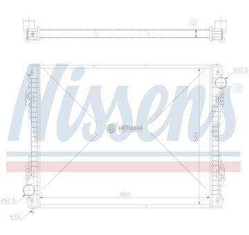 Chladič vody SCANIA P 860x689x40 bez rámu