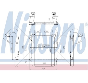 Chladič vzduchu 553x852x50 intercooler daf 105xf 0139814_A