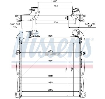 Chladič vzduchu SCANIA R (04-) 825x762x63