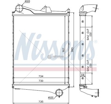 Chladič vzduchu VOLVO FM 7-12 907x730x63