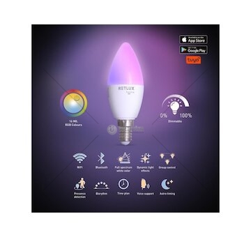 Chytrá žárovka LED smart 4,5W E14 RGB CCT C37 RSH 100 RETLUX HOME