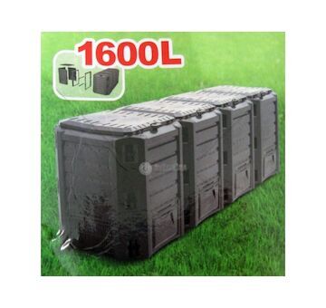 Čtyřdílný plastový kompostér 1600 l, černý MODULE COMPOGREEN