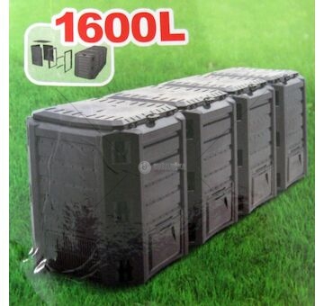 Čtyřdílný plastový kompostér 1600l, černý MODULE COMPOGREEN