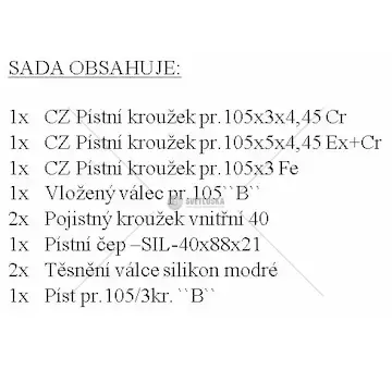 Czpk sada úplného válce pr.105/3kr b uřiii euroi.m.1003,1203,1303,1403,2013 | 13.000.992