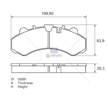 Deska brzdová 29123 bendix 110x64x20 zn iveco daily i/ii/iii, ford transit 350 2.3 04/06> 0198625_A