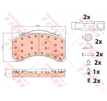 Deska brzdová 29246 trw 244x111x30 pn knorr sm7 mercedes actros mp2/mp3 0225860_A