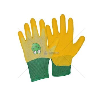 Dětské povrstvené rukavice DRAGO žluté, v. 05