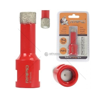 Diamantový korunkový vrták s otvorem ⌀14 mm M14 RAPID