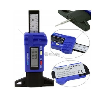 Digitální měřič hloubky dezénu pneumatik 0-25,4mm MAR-POL