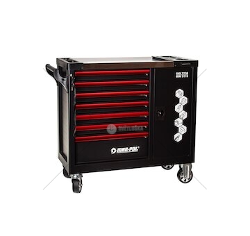 Dílenský vozík na nářadí, 7 zásuvek a skříňka - MAR-POL