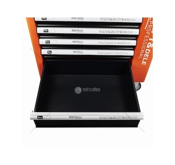 Dílenský vozík s nářadím, sada 258 ks, 7 zásuvek - KRAFT&DELE