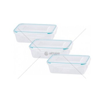 Dóza na potraviny Lunchbox 1350 ml plastová, Clip uzávěr, sada 3 ks – MagicHome