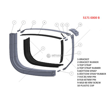Držák palivové nádrže 710X570 KPL. HOBI 51710000B