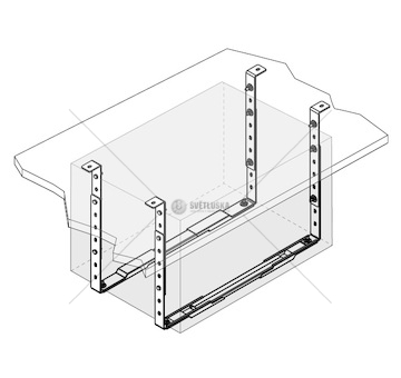 Držák skříně nářadí lago space truckin 600mm - do podlahy 0091810_A