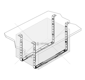 Držák skříně nářadí space truckin 800mm - do podlahy 0150900_A