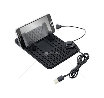 Držák telefonu s podložkou a kabelem micro USB COMPASS