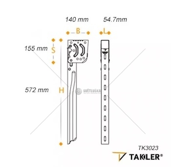 Držák zábrany proti podjetí 572mm 0458716_A