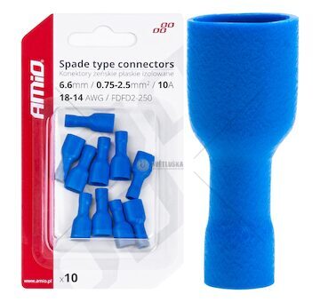 Elektrické konektory izolované – samice (násuvka) 6.6mm 0,75-2,5mm2 15A 10ks