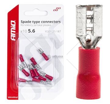 Elektrické konektory – samice (násuvka) 5.6mm 0.5-1.5mm2 10A 10 ks