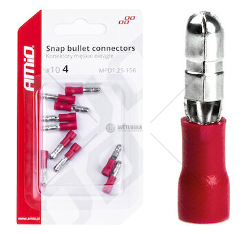 Elektrický konektor – kolík válcový 4mm 0.5-1.5mm2 10A 10 ks