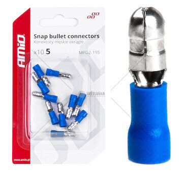 Elektrický konektor – válcový kolík 5mm 1.5-.25mm2 15A 10 ks