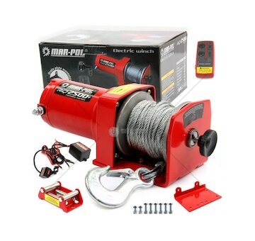 Elektrický lanový naviják 12V 1133kg 2500lbs MAR-POL