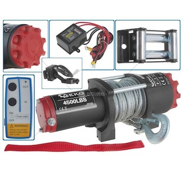 Elektrický lanový naviják 12V, 2041kg/4500lb GEKO