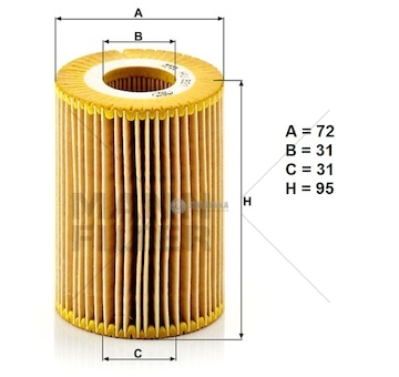 Filtr oleje hu 821x mercedes sprinter, vdl bus 0167258_a