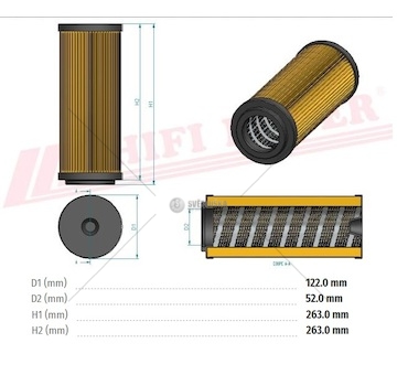 Filtr oleje hydrauliky caterpillar 963d/ 972h/ 980h/ d6n lpg/ de275 e0/ 140h/m 12mvhp 0558511_A