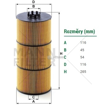 Filtr oleje mercedes actros, arocs, antos mp4, claas, krone, sisu 0215185_A