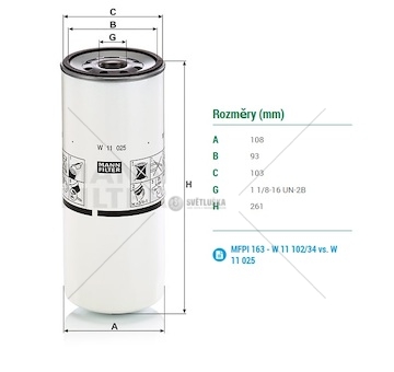 Filtr oleje rvi, volvo, iveco bus, sisi auto, volvo bus, mack, plaxtron bus, optare 0167326_A