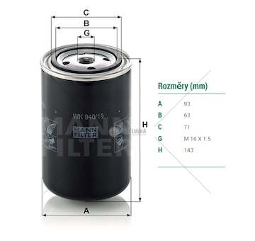 Filtr paliva claas, deutz ag, liebherr, sennebogen, volvo penta, wacker neuson 0435419_A