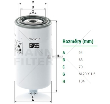 Filtr paliva s odlučovačem daf lf45, lf55 140/160/180 0167456_A