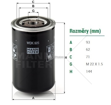 Filtr paliva wdk 925 daf 95xf euro 3  0045492_A