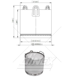 Filtr pevných částic dpf cordierit 12x10  - repas scania p, g, r, t, f ,n, k  euro 6 0293231_A