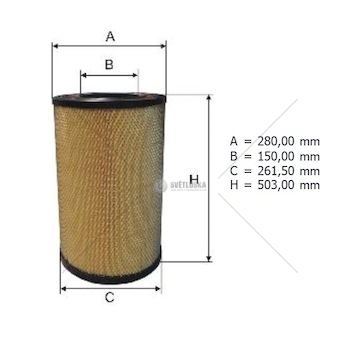 Filtr vzduchu daf xf105 od 01.2006; 0127628_A