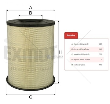 Filtr vzduchu wpo-575 volvo fm-fm, fmx, fm10, fm12, fm7  0080884_A