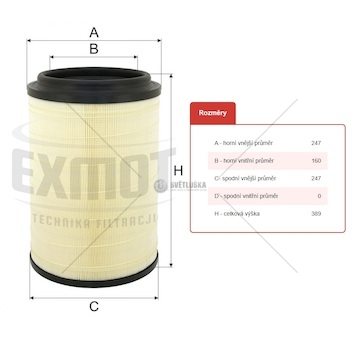 Filtr vzduchu wpo-700 daf lf45,lf55  euro 4 0149204_A