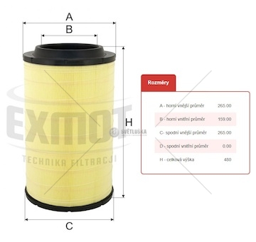 Filtr vzduchu wpo-711fr daf cf65, cf85 euro 4/5 0140638_A