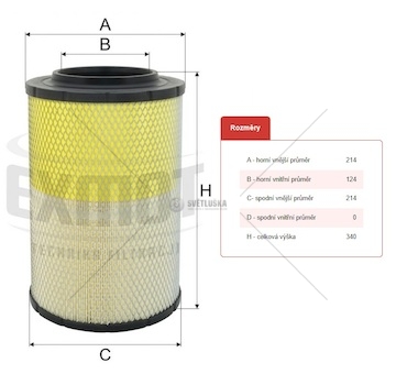 Filtr vzduchu wpo-714 daf 95xf, lf45, lf55 0048039_A