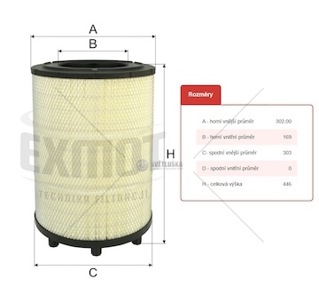 Filtr vzduchu wpo-722fr g/p 230-490/ r230-730 mot.dc9/09/12/13/ dt12 euro3/4/5/6 od 2004 0163732_A