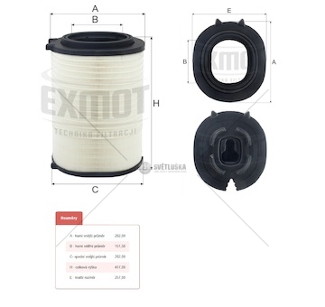 Filtr vzduchu wpo-974 daf xd, xg/xg+, xf ii euro 6 od 2022 0559208_a