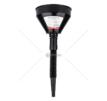 Flexibilní černý univerzální trychtýř se sítkem na vodu v kapalných pohonných hmotách 16 cm AMiO-04038