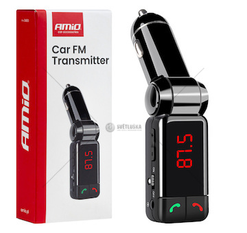 FM transmitter 2×USB-A 12V 24V AMIO-04650
