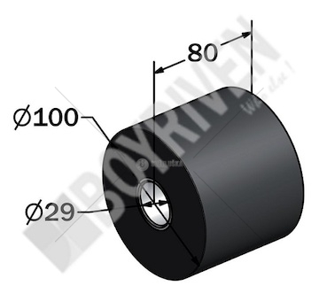 Guma rolny dorazu návěsu 100x80x29 0164429_A