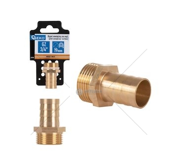 Hadičník mosazný 19mm s vnějším závitem 3/4" GEKO