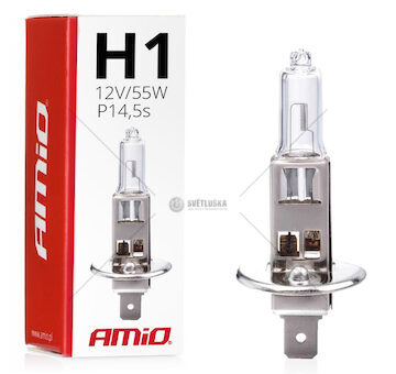 Halogénová žÁrovka H1 12V 55W AMiO-01484