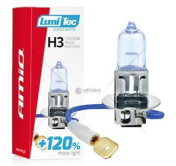 Halogenová žárovka H3 12V 55W LumiTec SuperWhite +120%