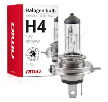 Halogénová žárovka H4 12V 60/55W UV filtr (E8) AMiO-01268